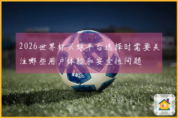 2026世界杯买球平台选择时需要关注哪些用户体验和安全性问题